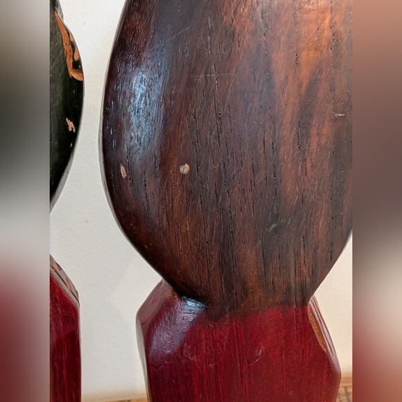 Set of Hand Carved Wooden Andean Motherhood Figurines Folk Art from Ecuador 10" - Picture 11 of 14